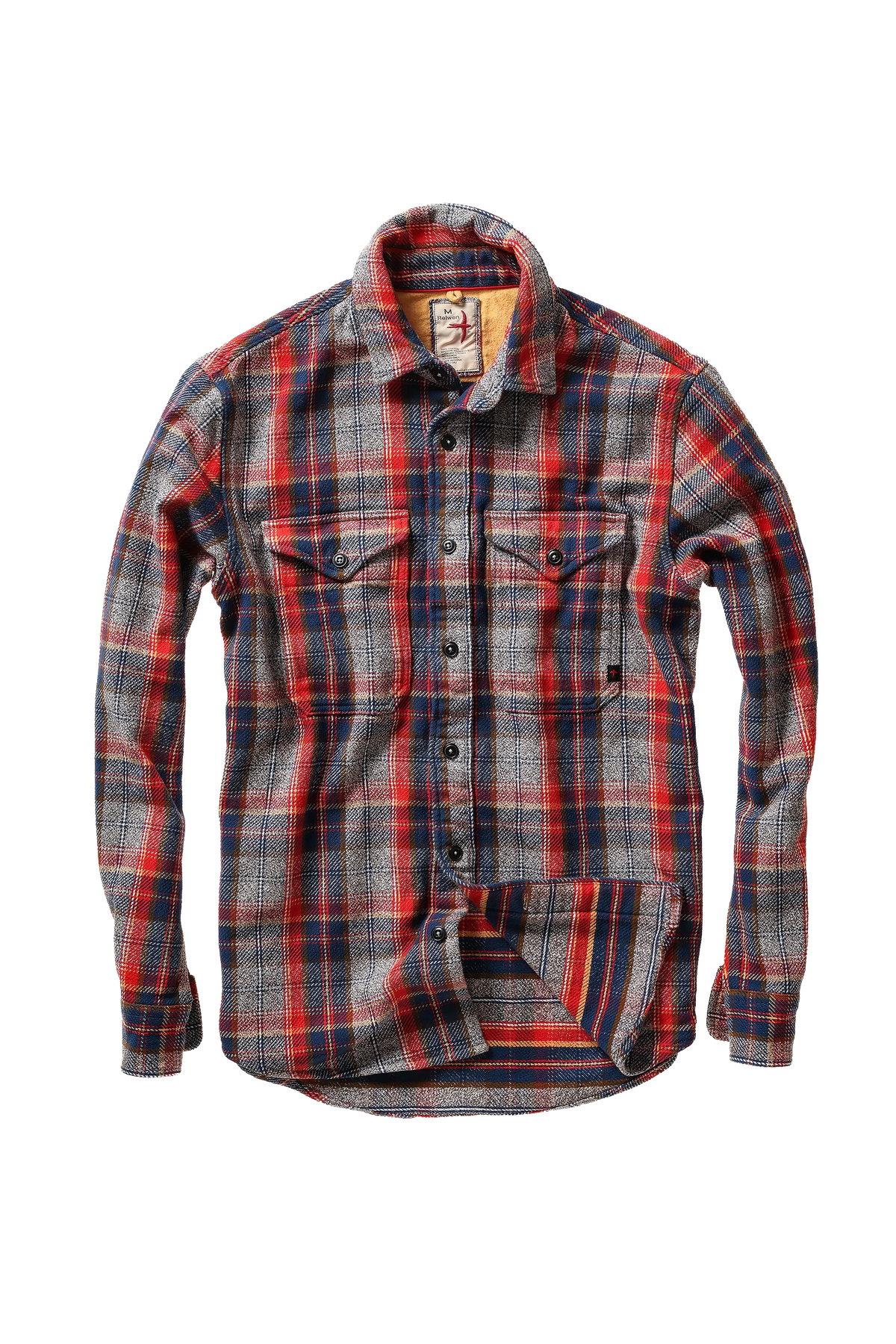 Mountain Flannel Orange Navy Grey Marl Plaid