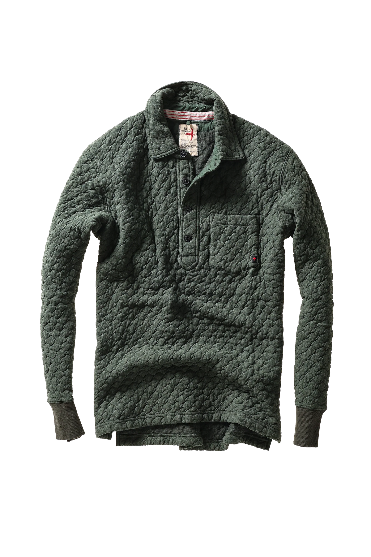 Chain-Quilt Polo Dk Loden Heather