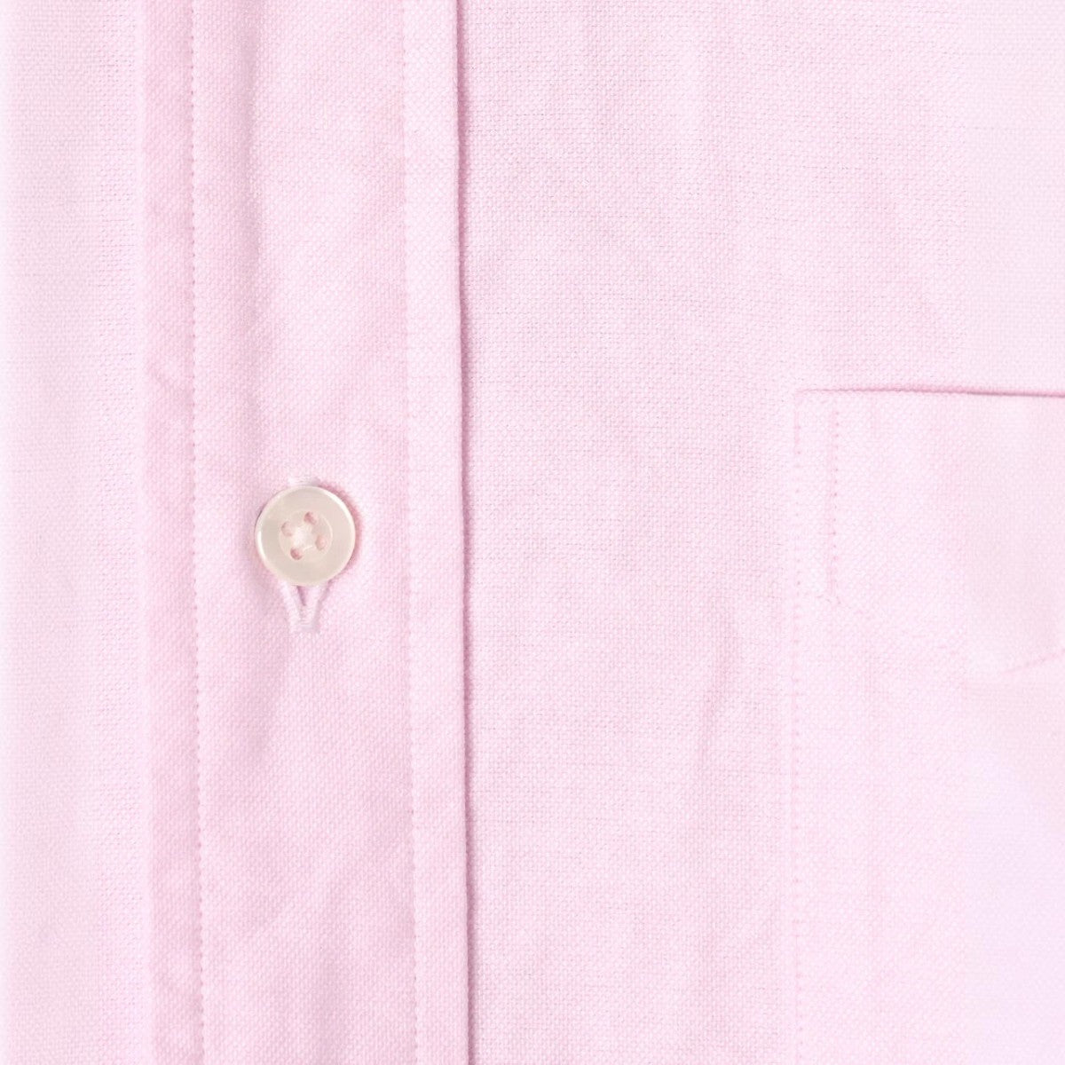 Kamakura Vintage Ivy pink cotton oxford button-down shirt with a front placket, chest pocket, and shell button.