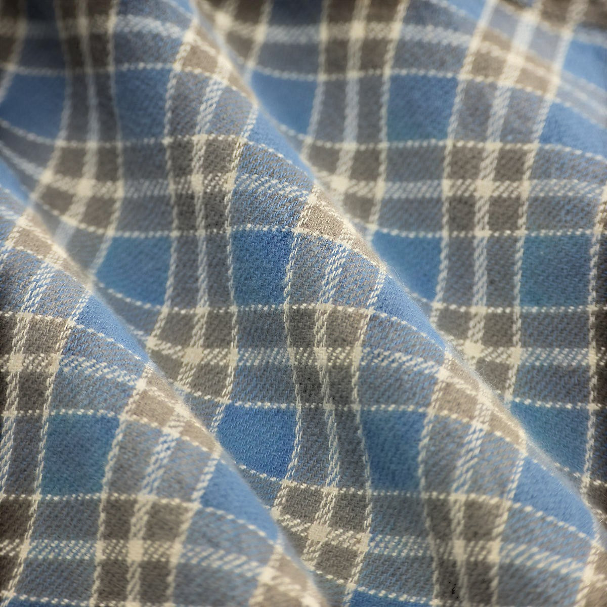 RRL Plaid Twill Camp Shirt Blue Grey - MILWORKS
