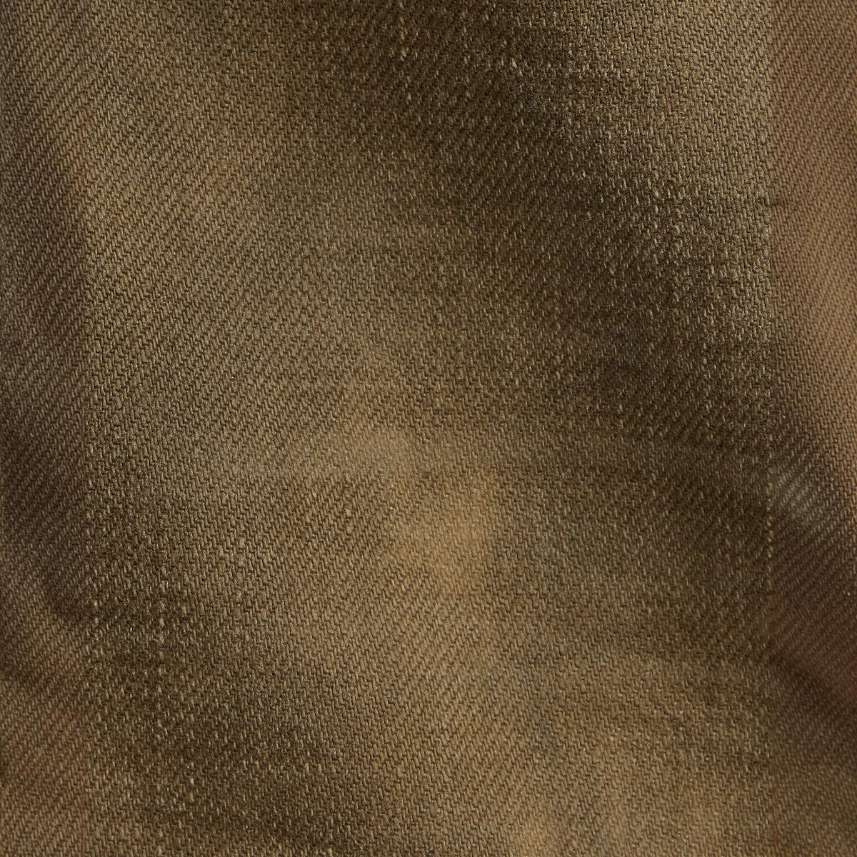 RRL distressed brown Japanese right-hand twill cotton fabric texture close-up