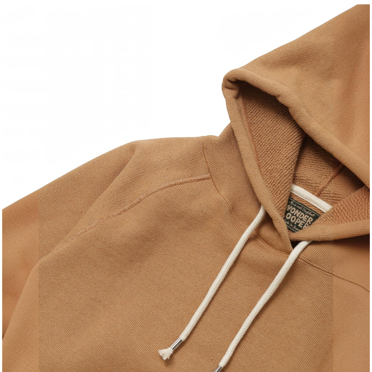 MILWORKS Foxfibre Coyote 80 heavyweight French terry pullover hoodie with drawstring hood and raglan sleeves