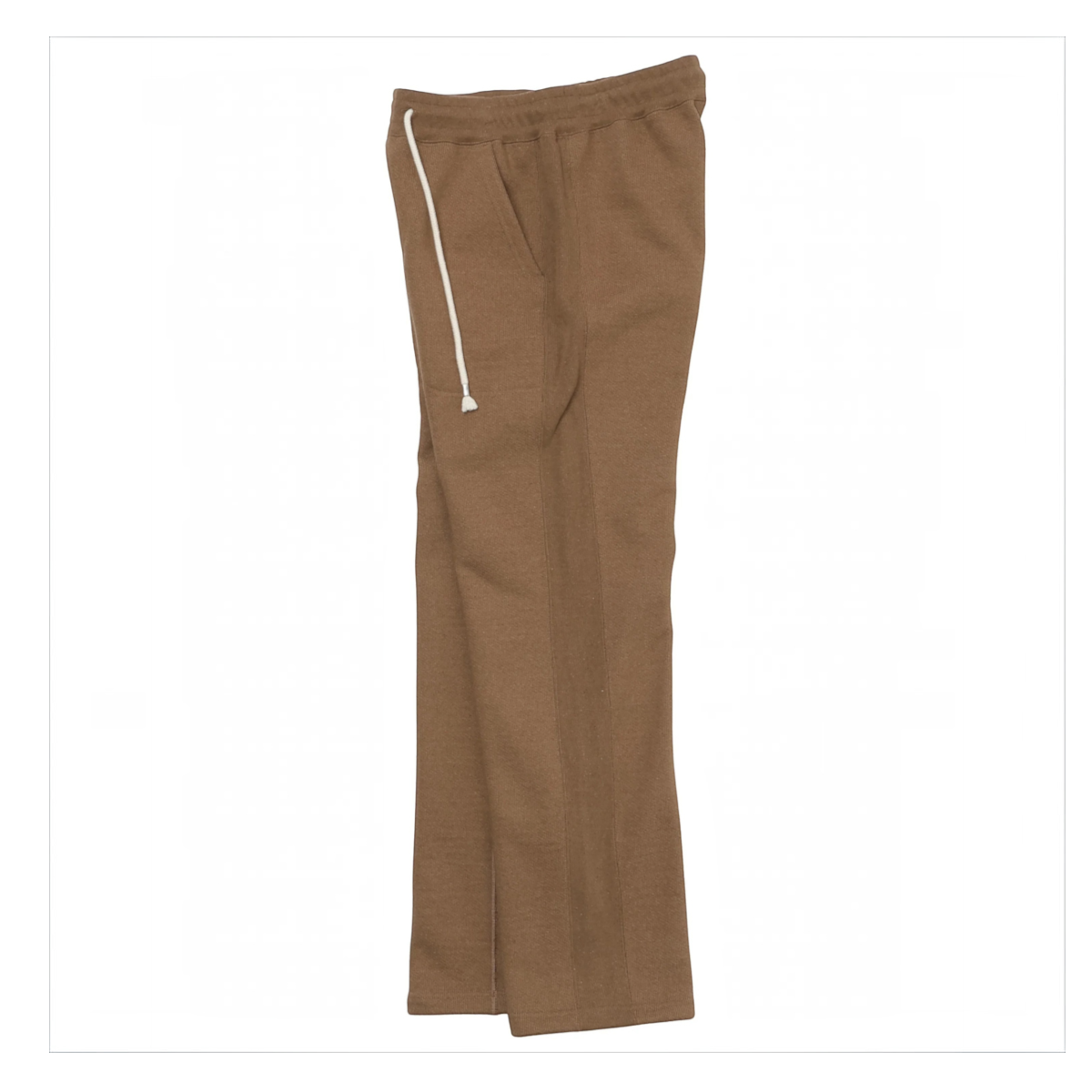 MILWORKS coyote brown heavy French terry sweatpants with drawstring waist, side panels, and straight leg fit.