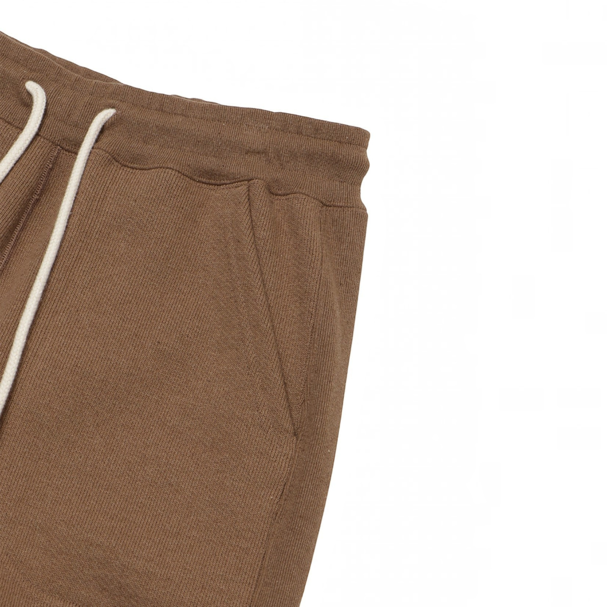 MILWORKS coyote brown heavy French terry sweatpants with drawstring waist and slash pocket detail