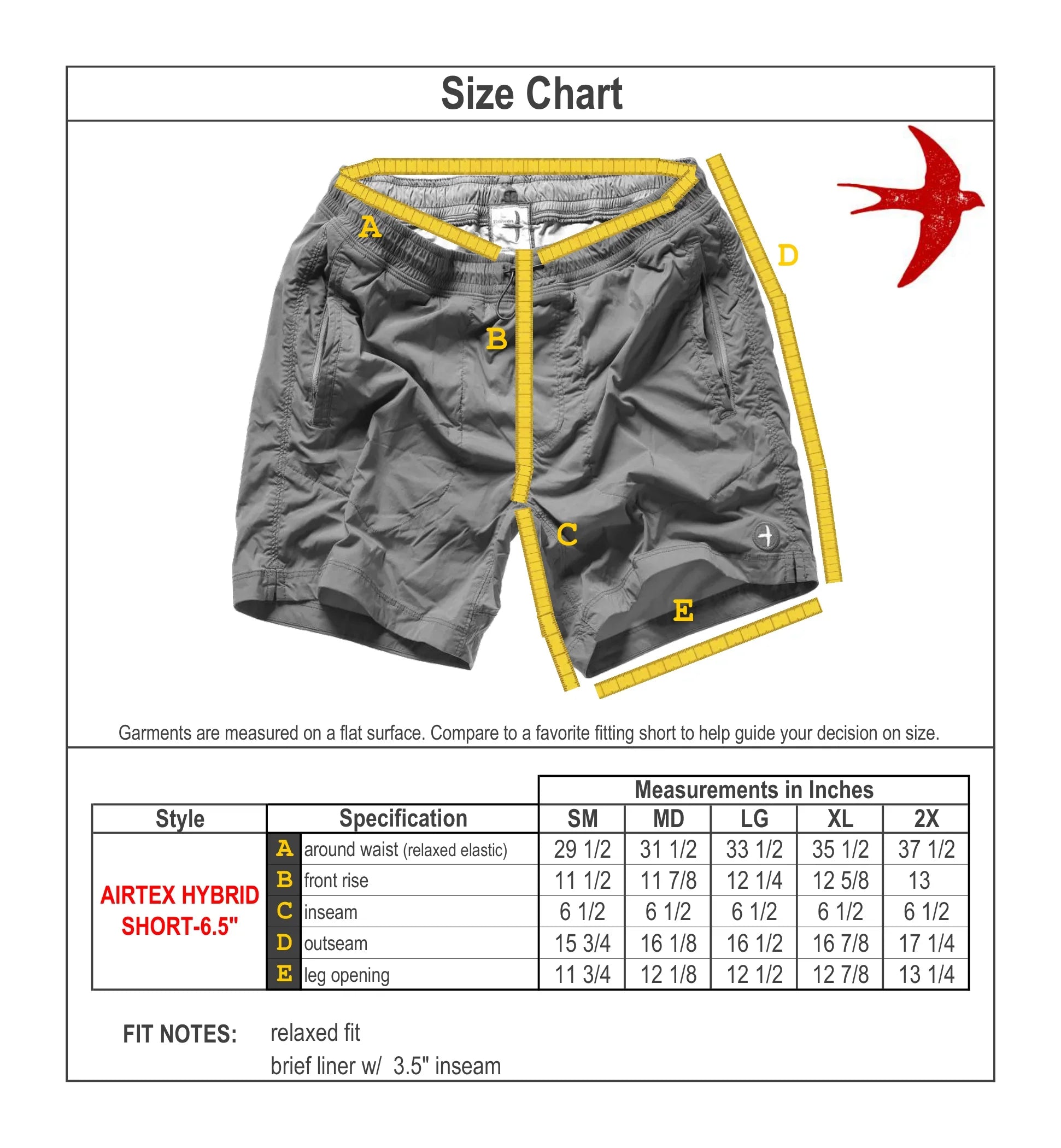 Airtex Hybrid Short 6.5’’ Midnight - Shorts