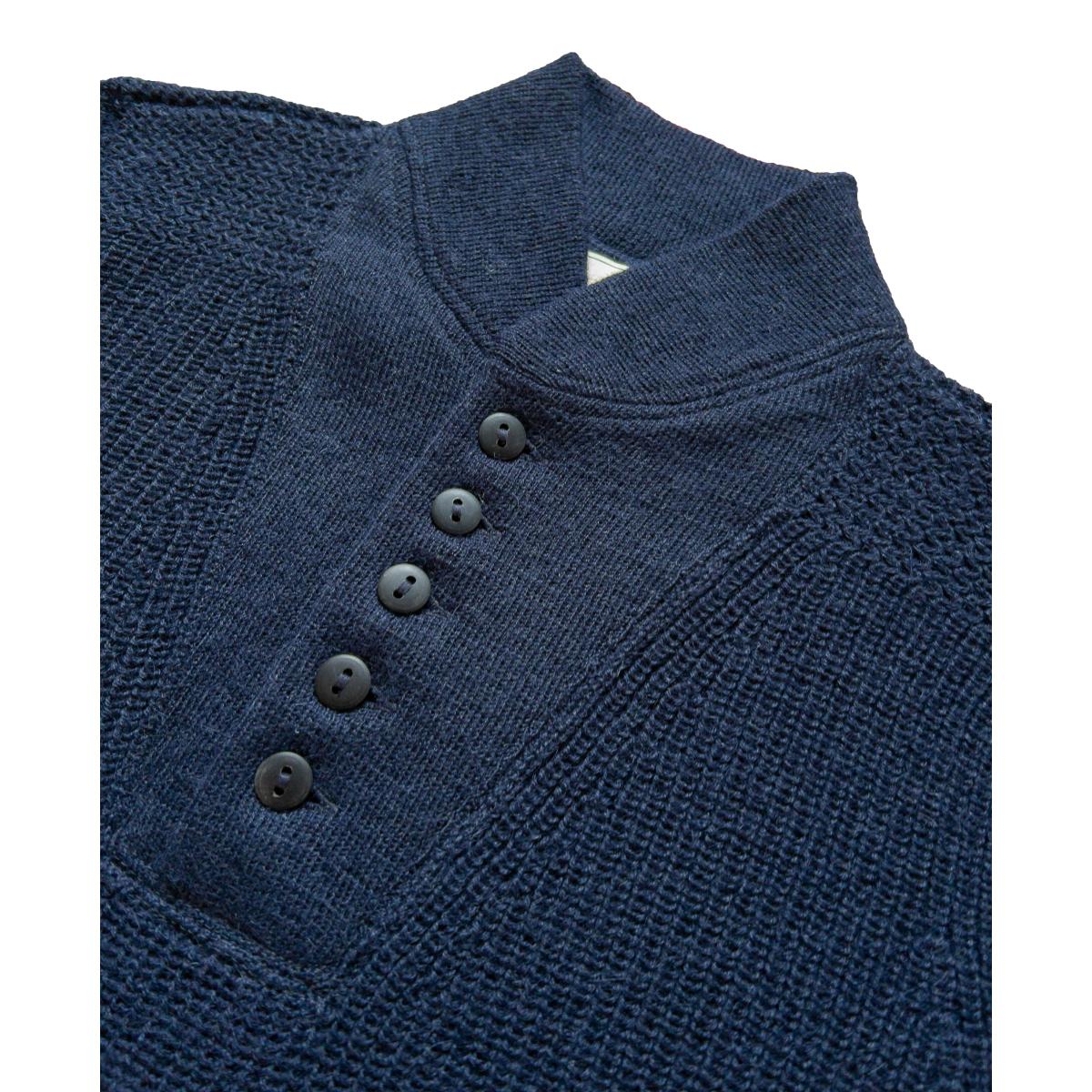 Alpaca Submariner Henley Vintage Navy - Sweater