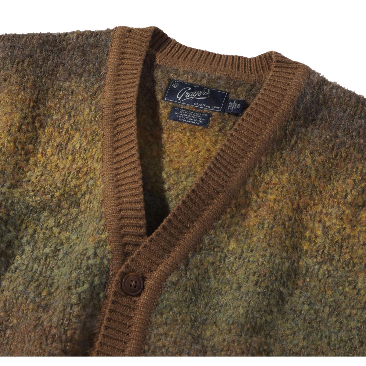 Ambassador Boucle Sweater Cardigan Olive - sweater