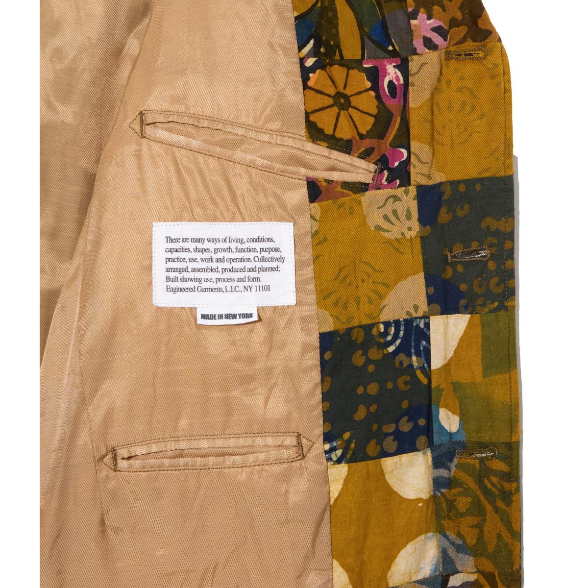 Andover Jacket Olive Cotton Multi Pattern Patchwork - Blazer