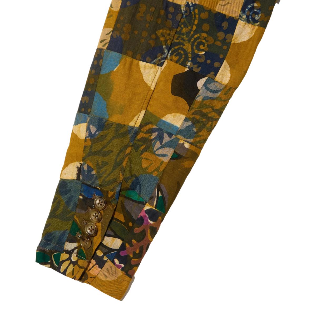 Andover Jacket Olive Cotton Multi Pattern Patchwork - Blazer