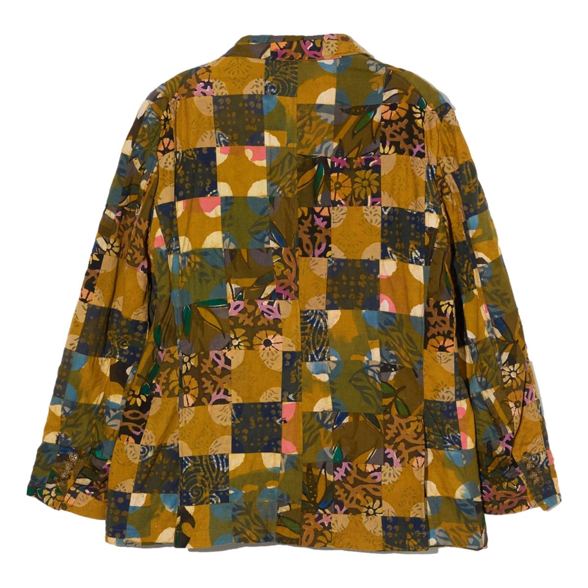 Andover Jacket Olive Cotton Multi Pattern Patchwork - Blazer