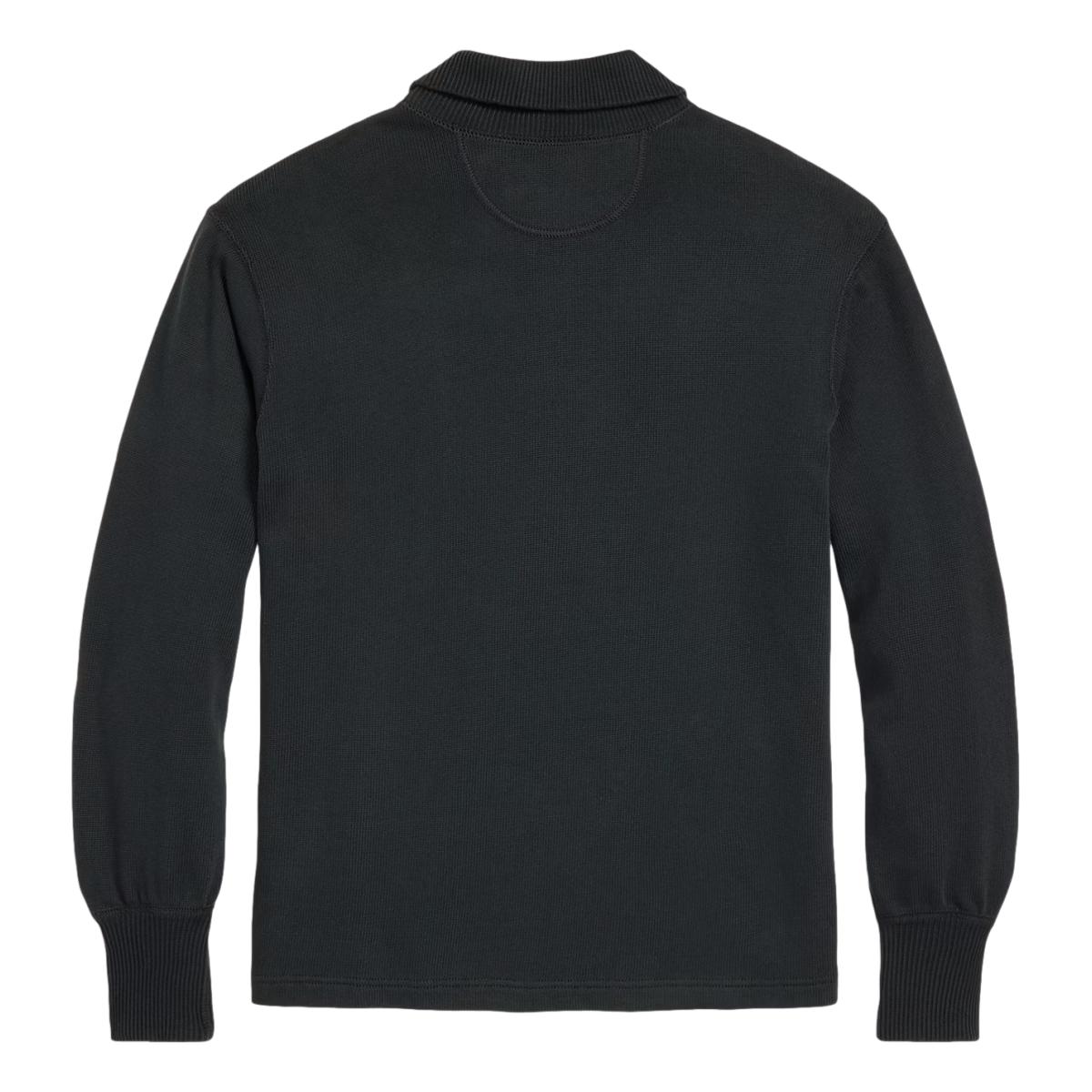 Appliquéd Jersey Quarter-Zip Pullover Faded Black