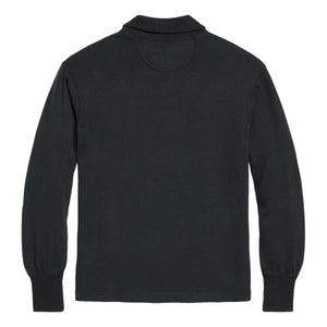 Appliquéd Jersey Quarter-Zip Pullover Faded Black