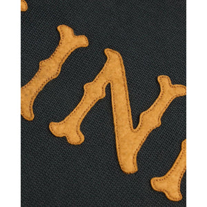Appliquéd Jersey Quarter-Zip Pullover Faded Black