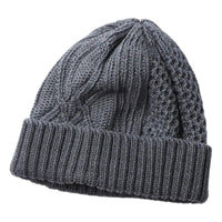 Aran Cable Indigo Watch Cap Black Indigo - Hat