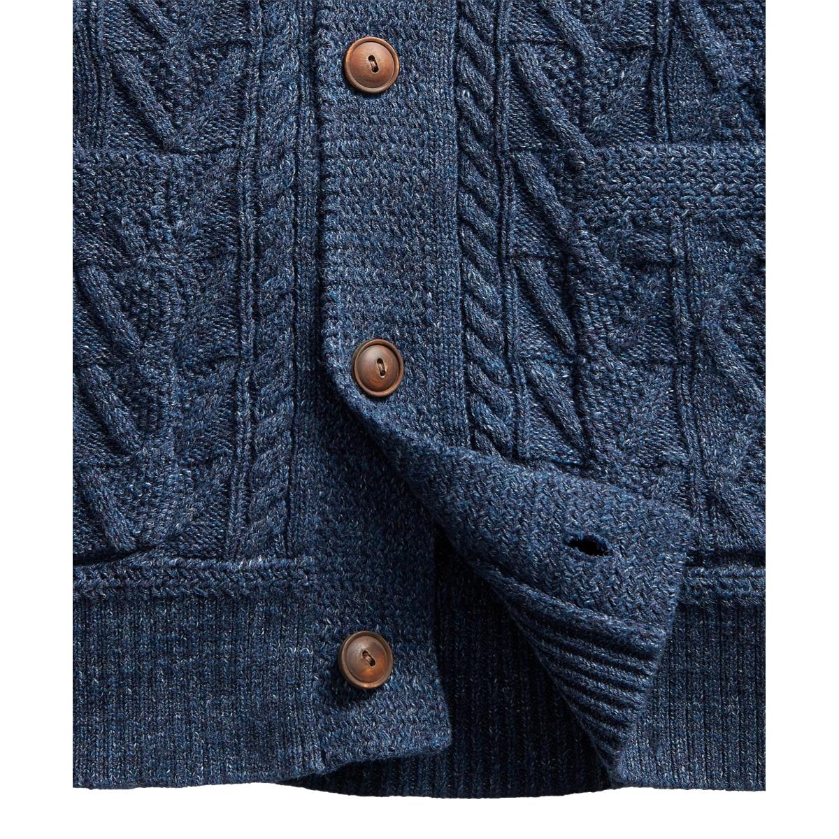 Aran-Knit Cotton Cardigan - Sweater