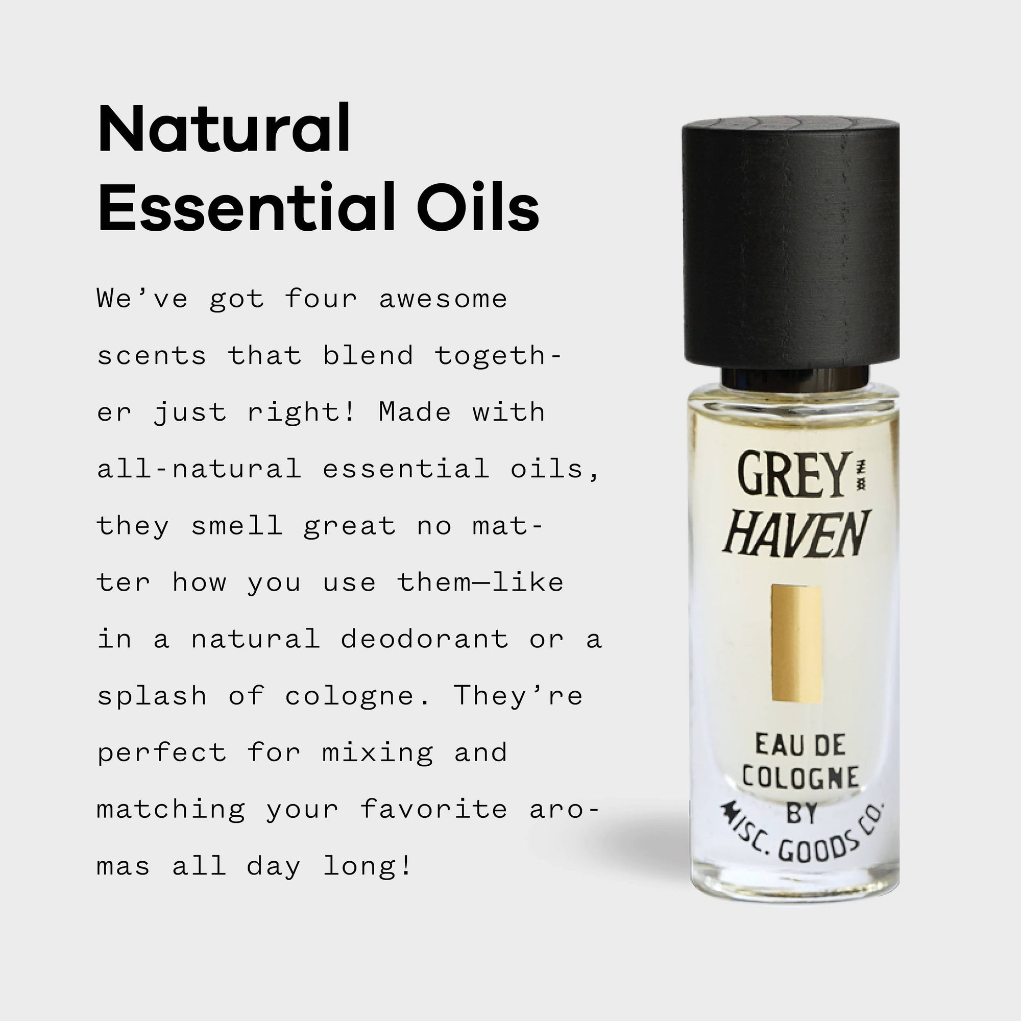 Greyhaven Eau de Cologne – Ocean Air, Pine &amp; Moss | Travel Size, 10ml