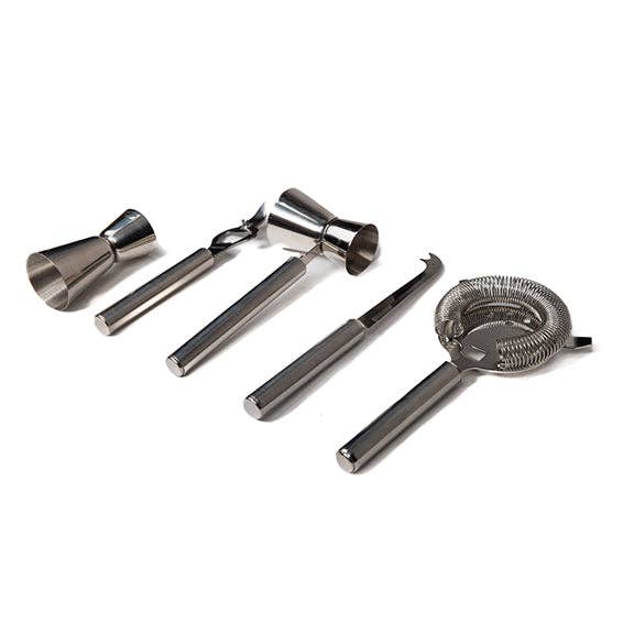 Brouk and Co. - Bar Tool Set: Silver/Brown-2783