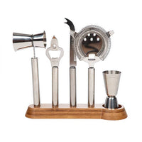 Brouk and Co. - Bar Tool Set: Silver/Brown-2783