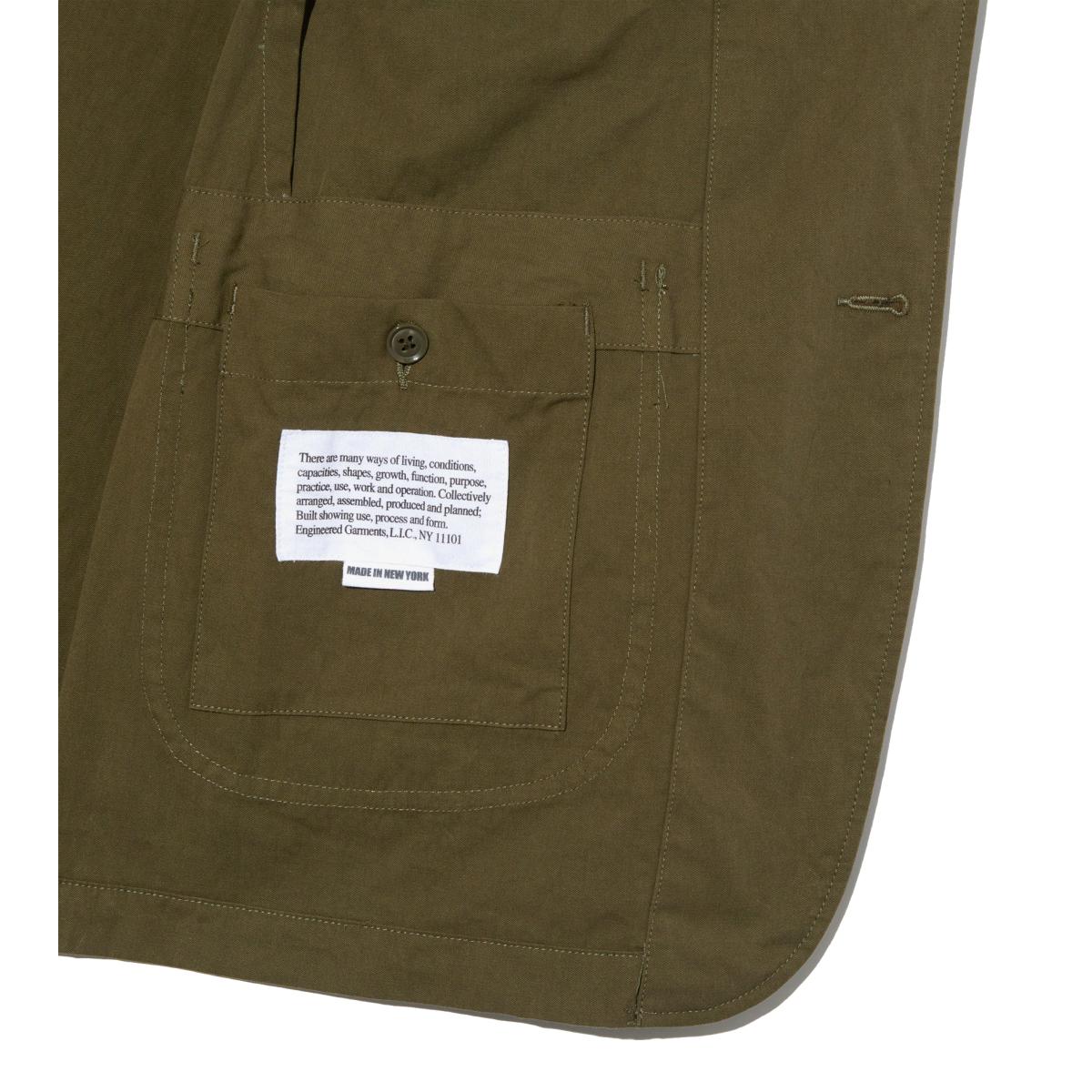 Bedford Jacket Olive Cotton Sanded Cloth - Blazer