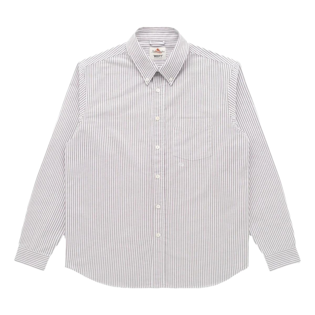 ’Beefy’ Cotton Oxford Brown Stripe - Shirts