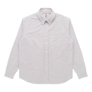 ’Beefy’ Cotton Oxford Brown Stripe - Shirts