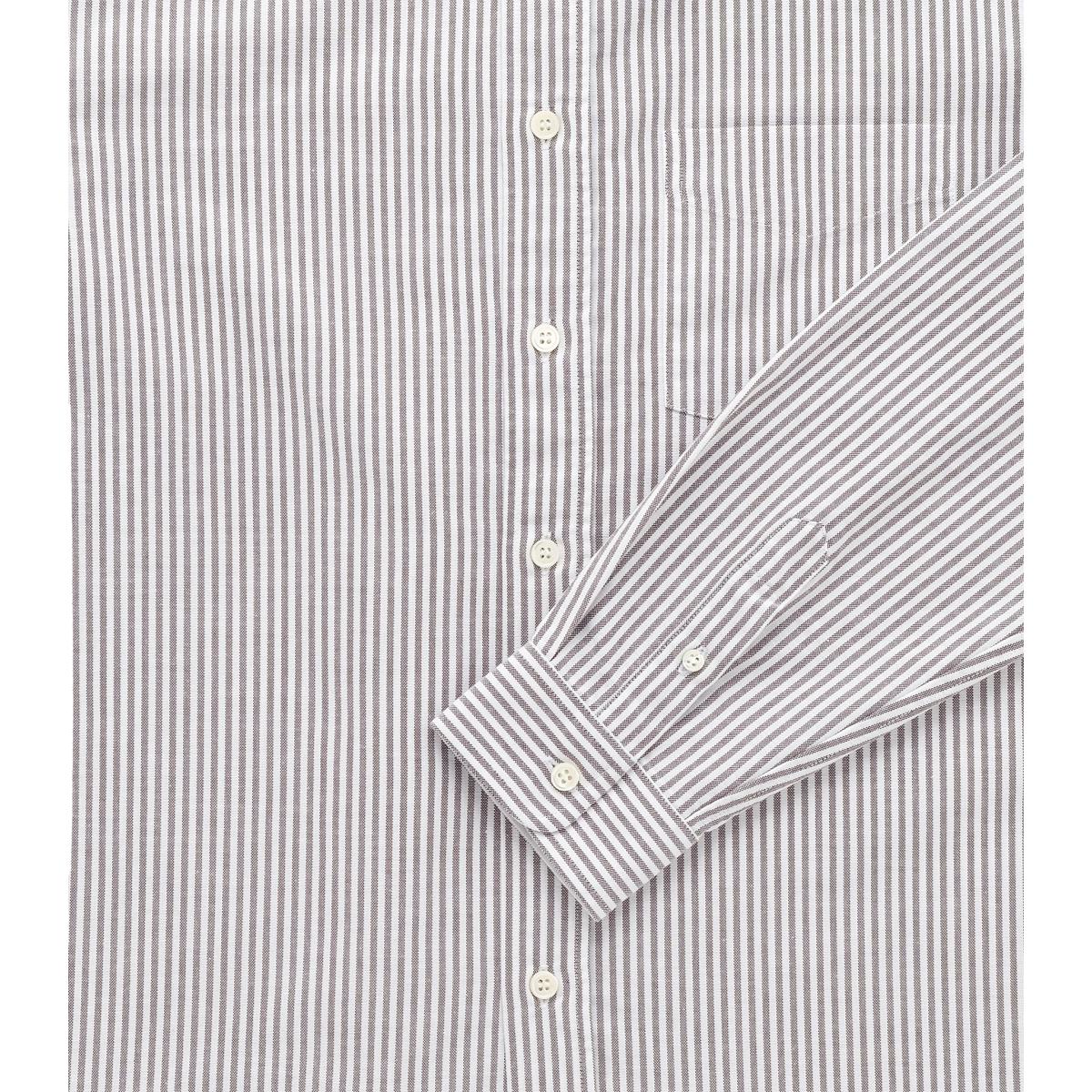 ’Beefy’ Cotton Oxford Brown Stripe - Shirts