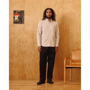 ’Beefy’ Cotton Oxford Brown Stripe - Shirts