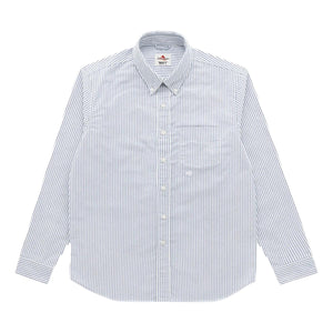 ’Beefy’ Cotton Oxford Navy Stripe - Shirts