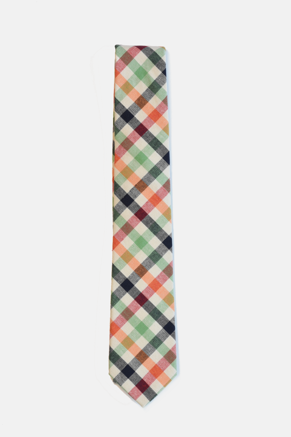 Curated Basics - Beige Orange Gingham Tie