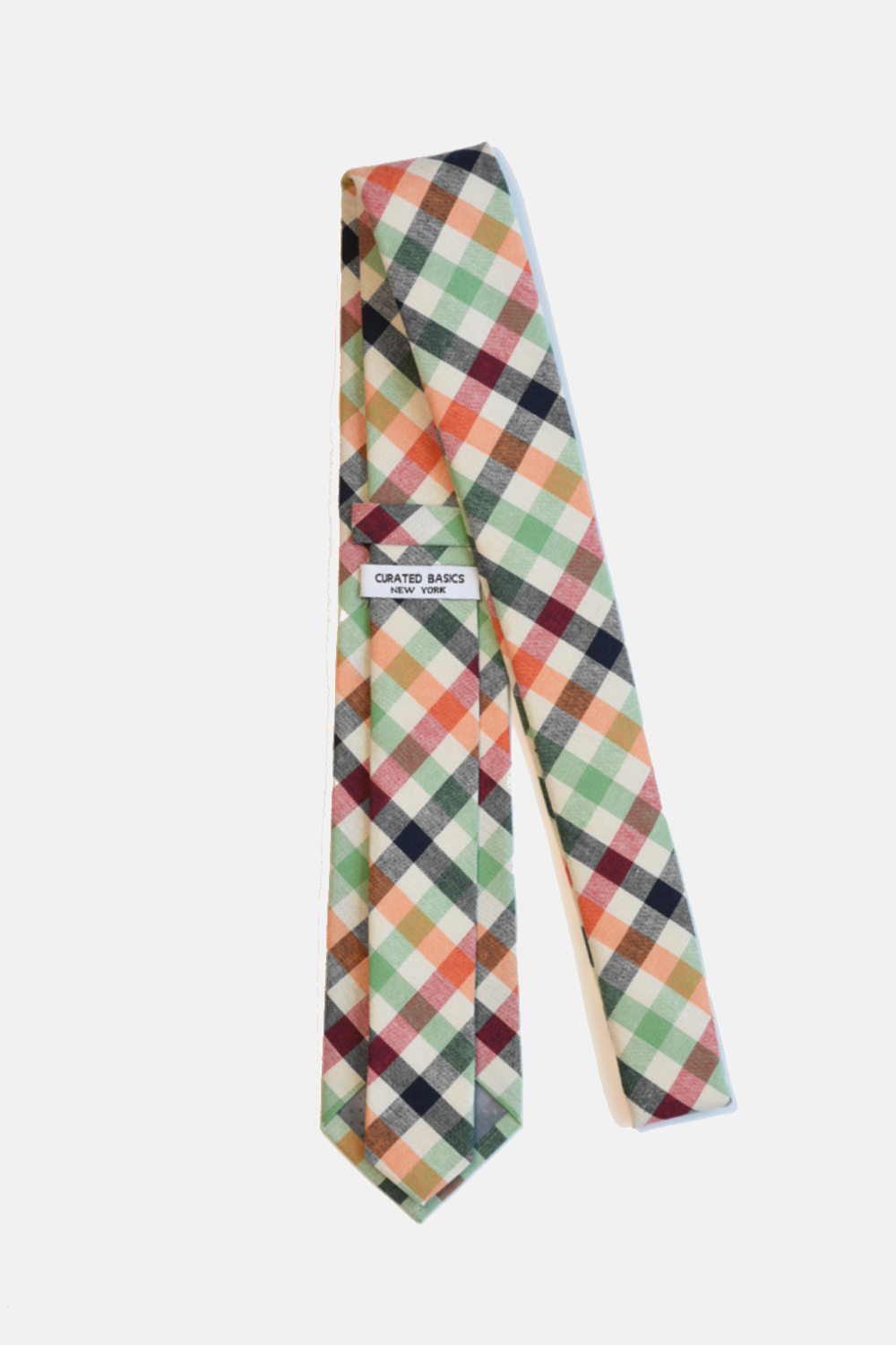 Curated Basics - Beige Orange Gingham Tie