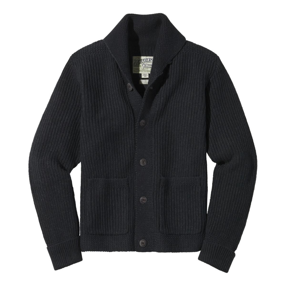 Belmont Plaited Shawl Cardigan Black Charcoal - sweater