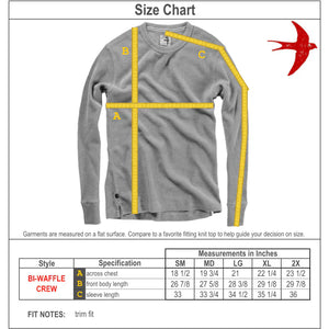 Bi-Waffle Crew Charcoal - Fleece