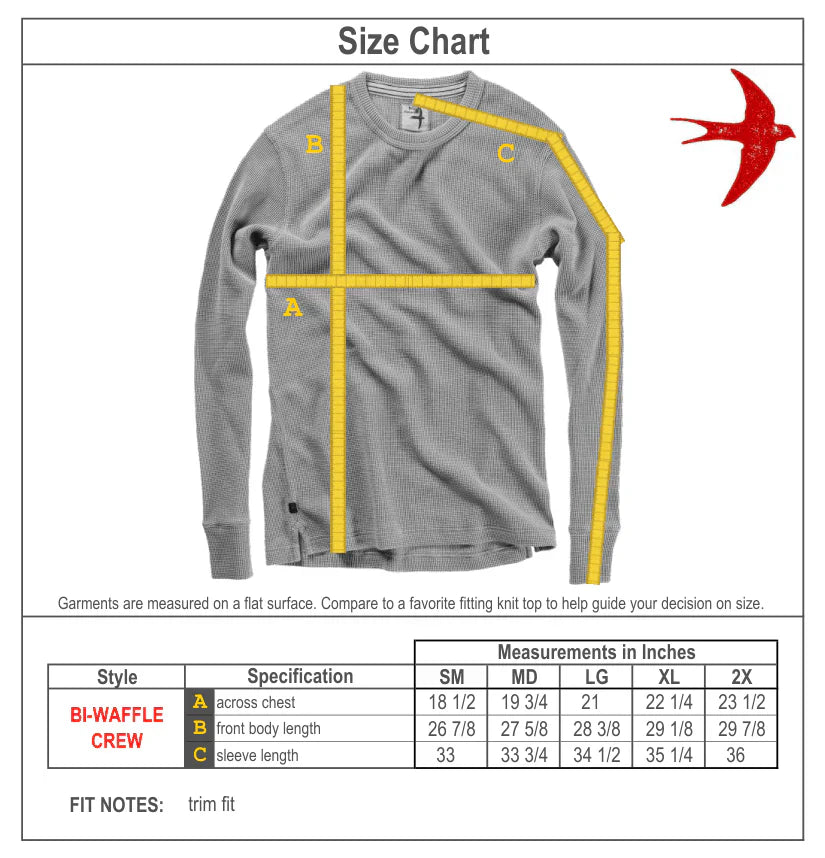 Bi-Waffle Crew Charcoal - Fleece