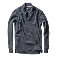 Bi-Waffle Mock Navy - Fleece