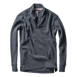Bi-Waffle Mock Navy - Fleece