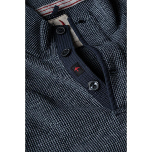 Bi-Waffle Mock Navy - Fleece