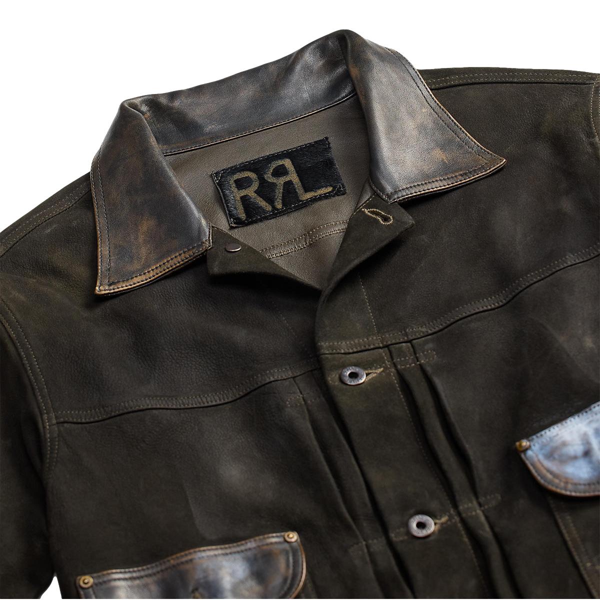 Black Leather-Trim Suede Jacket - Suede Jacket