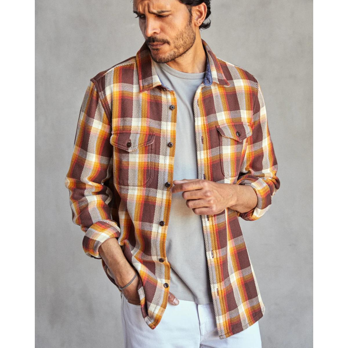 Blanket Shirt Dark Roast Nostalgic Plaid - Shirts