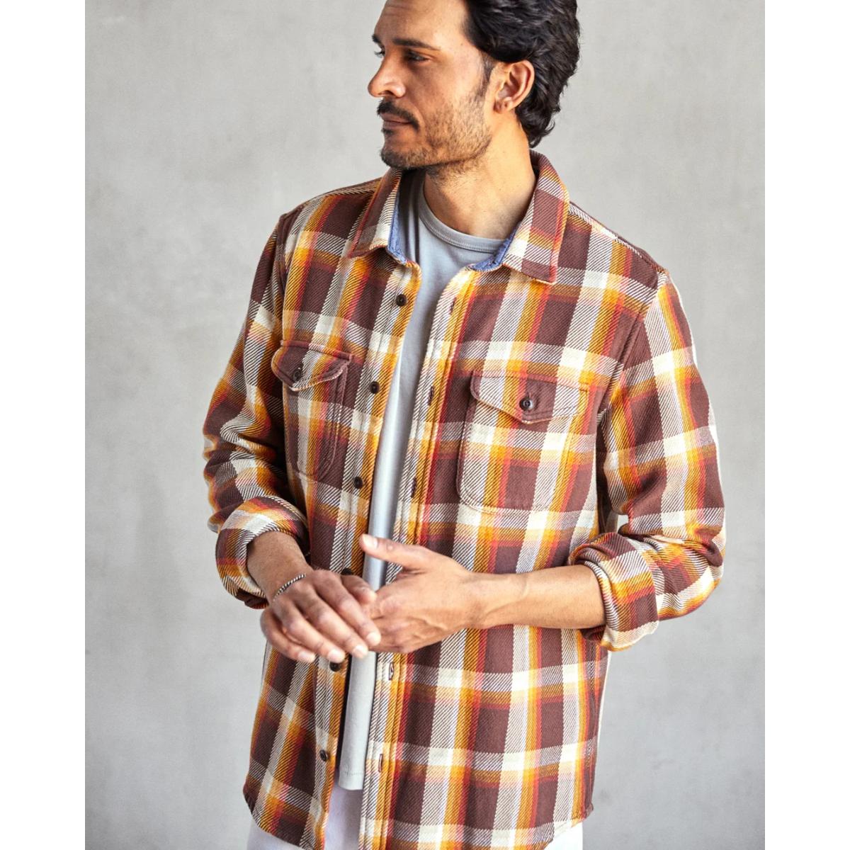 Blanket Shirt Dark Roast Nostalgic Plaid - Shirts