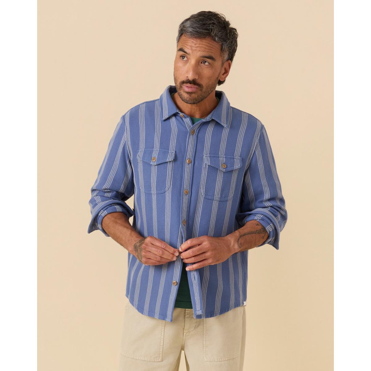 Blanket Shirt Solimar Blue Skyline Stripe - Shirts