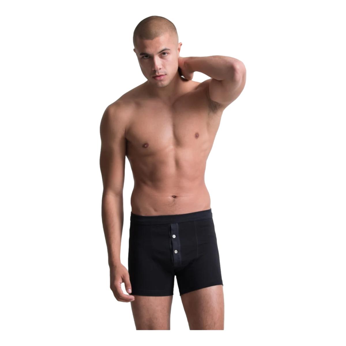 Boxer Button Fly Deep Black - underwear