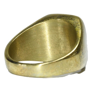 Brass Square Striped Ring - ring