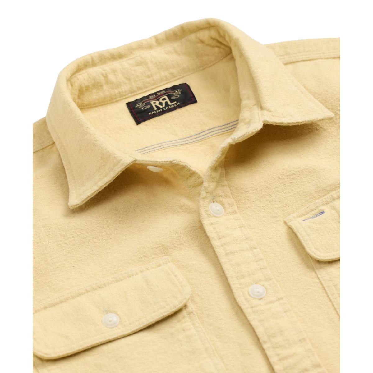 Brushed Chamois Workshirt Faded Yellow - Shirts