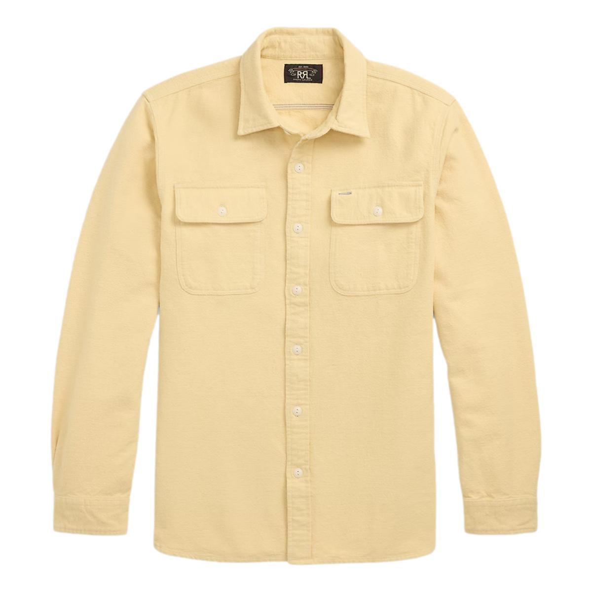 Brushed Chamois Workshirt Faded Yellow - Shirts
