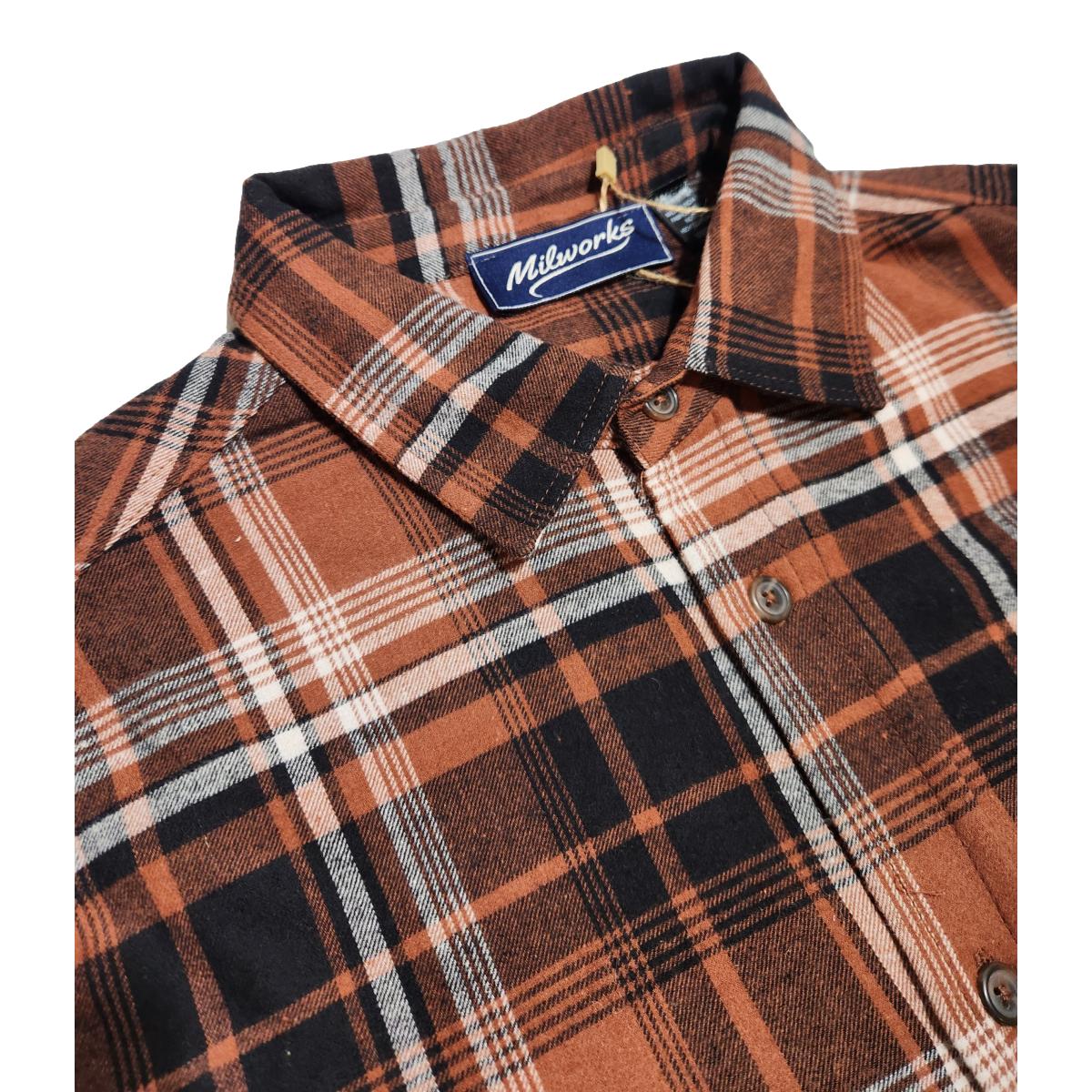 Brushed Flannel Plaid Rust - Shirt