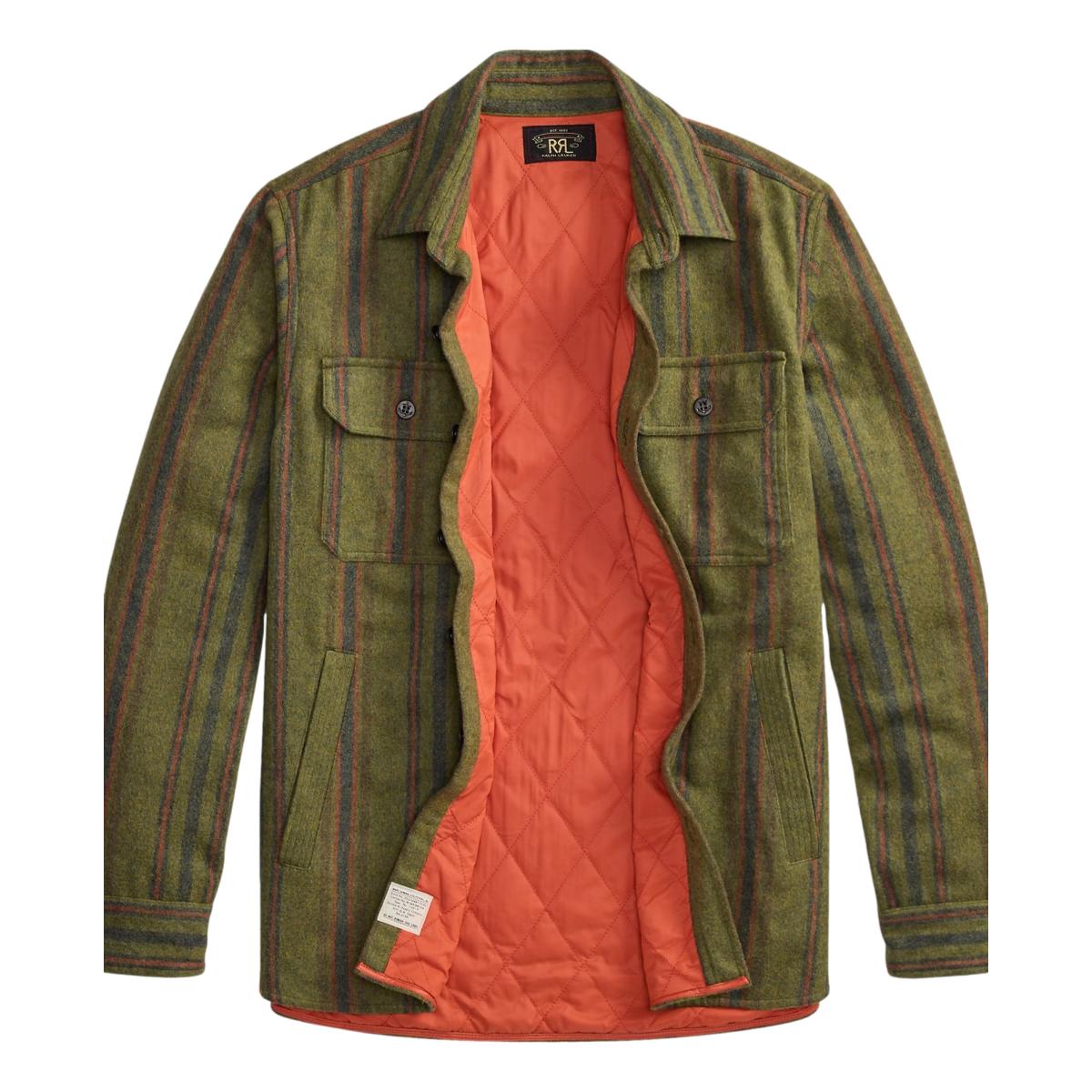 Brushed Twill Shirt Jacket Green Multi - outerwear