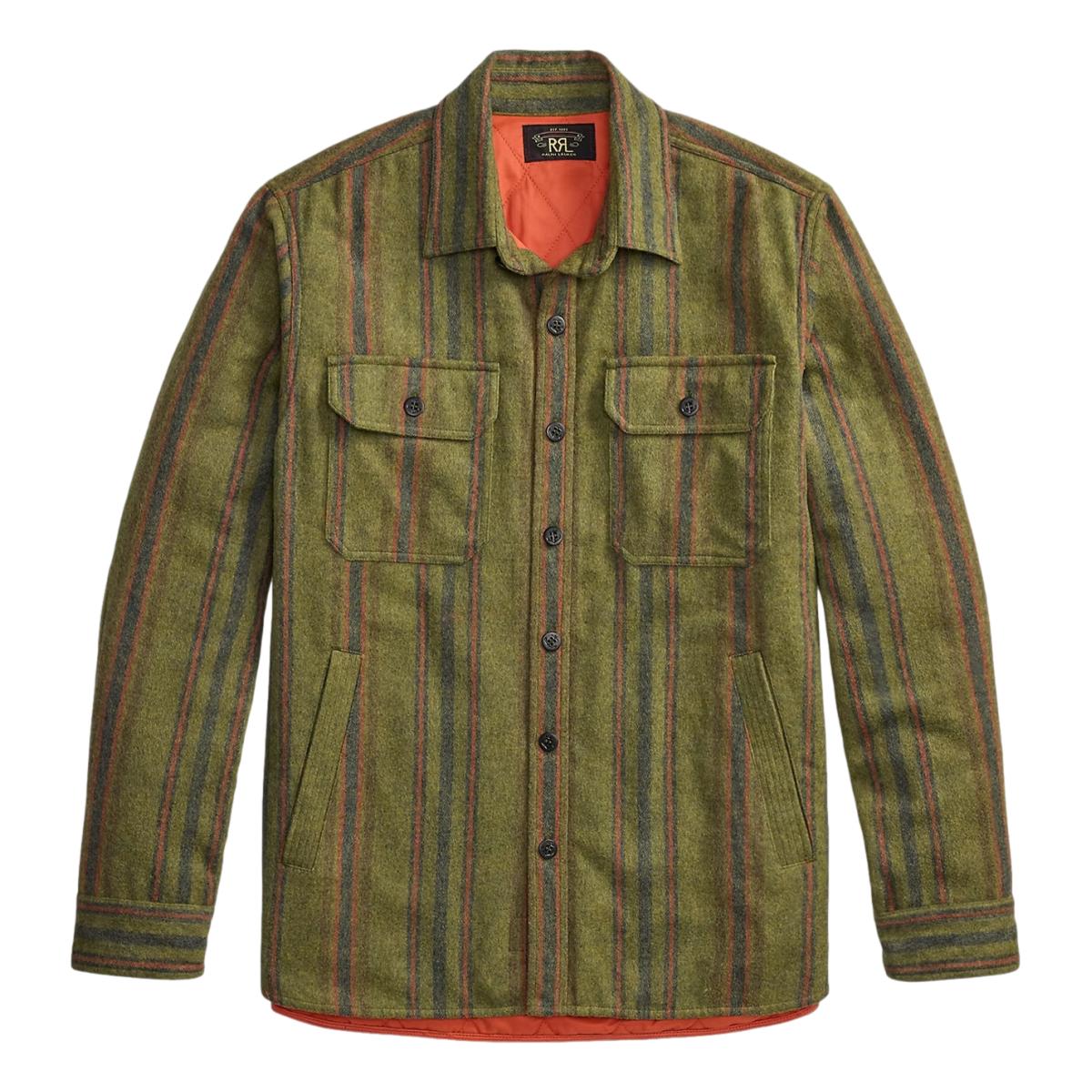 Brushed Twill Shirt Jacket Green Multi - outerwear