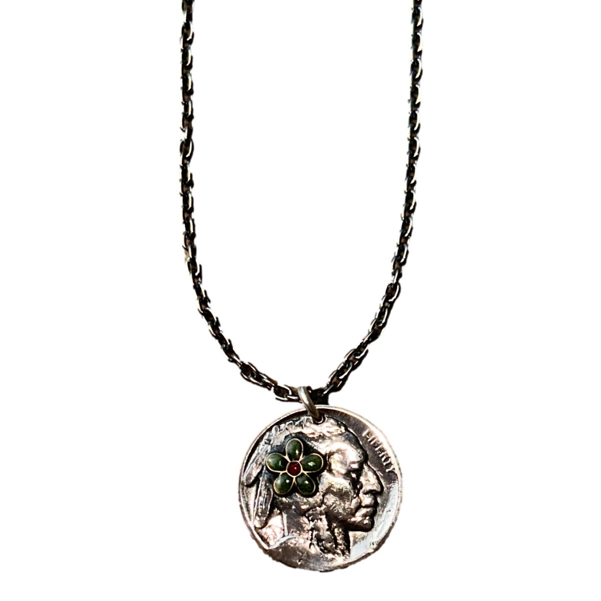 Buffalo Coin Necklace Silver - Necklace