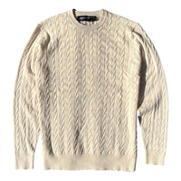 Cable Knit Crew Sweater Off-White - crew sweater