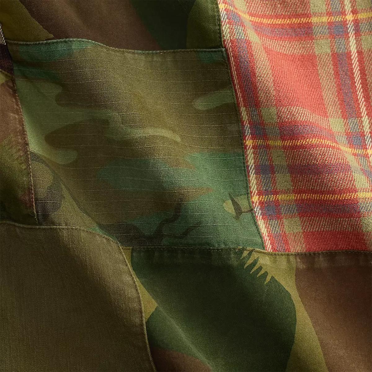 Camo Plaid Patchwork Jacket - outerwear